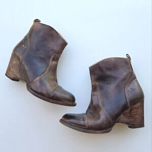 Bed Stu Womens Gentry Leather Ankle Boots Size 8 Cobbler Series Brown
